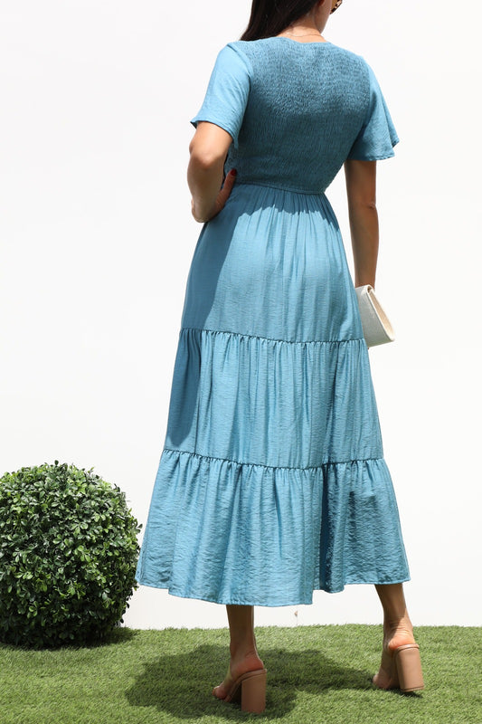 Smocked Top Midi Dress
