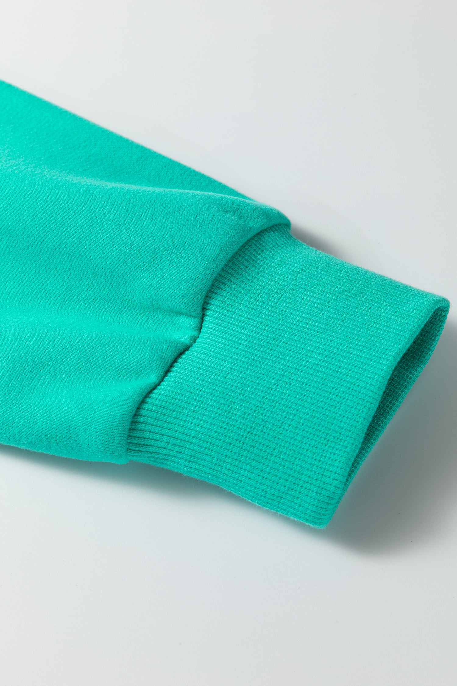 Sea Green Oversize Blessed Embroidered Mock Neck Sweatshirt