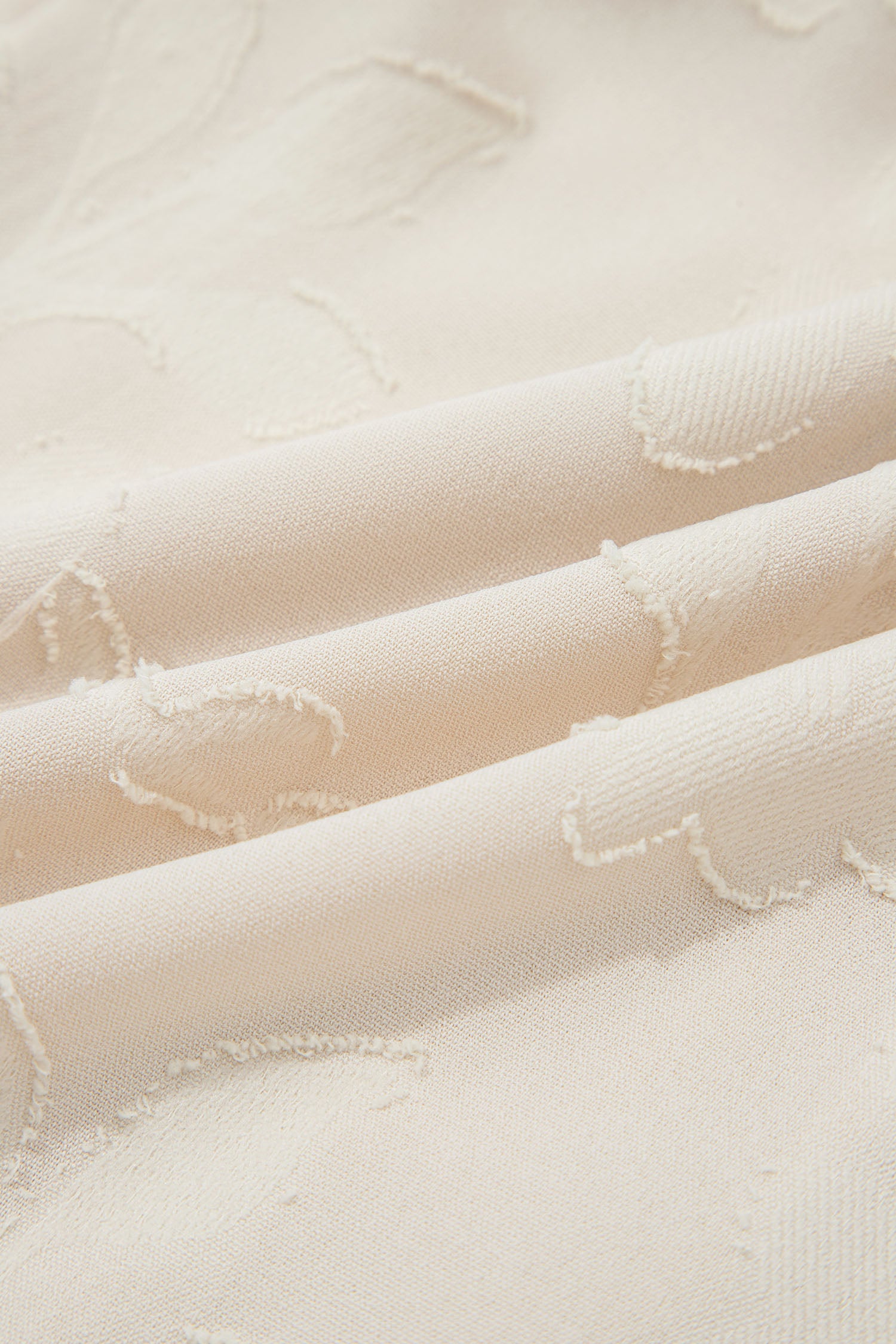 Parchment Long Sleeve Notched Neck Jacquard Tiered Mini Dress