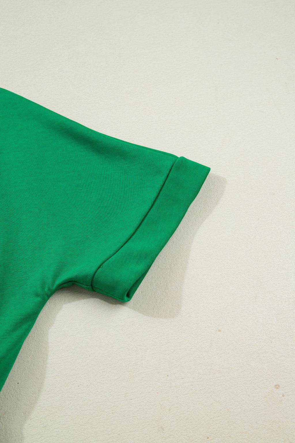 Bright Green Contrast Patchwork Half Zip Elastic Waist Short Sleeve Mini Dress