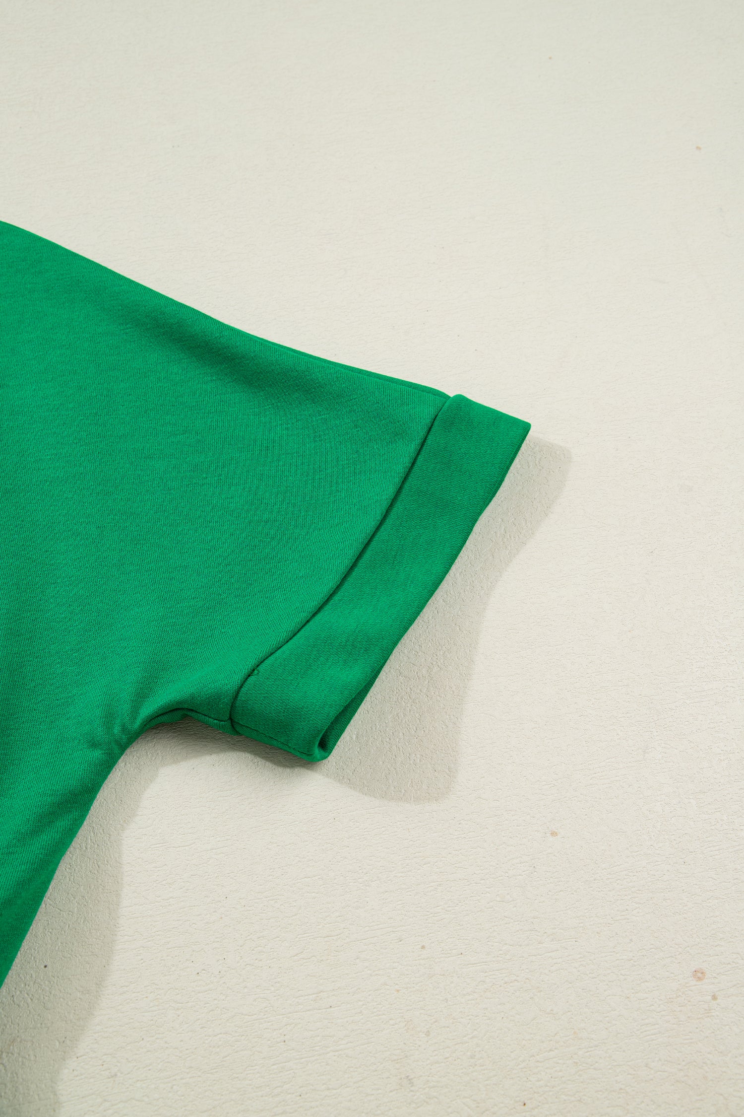 Bright Green Contrast Patchwork Half Zip Elastic Waist Short Sleeve Mini Dress