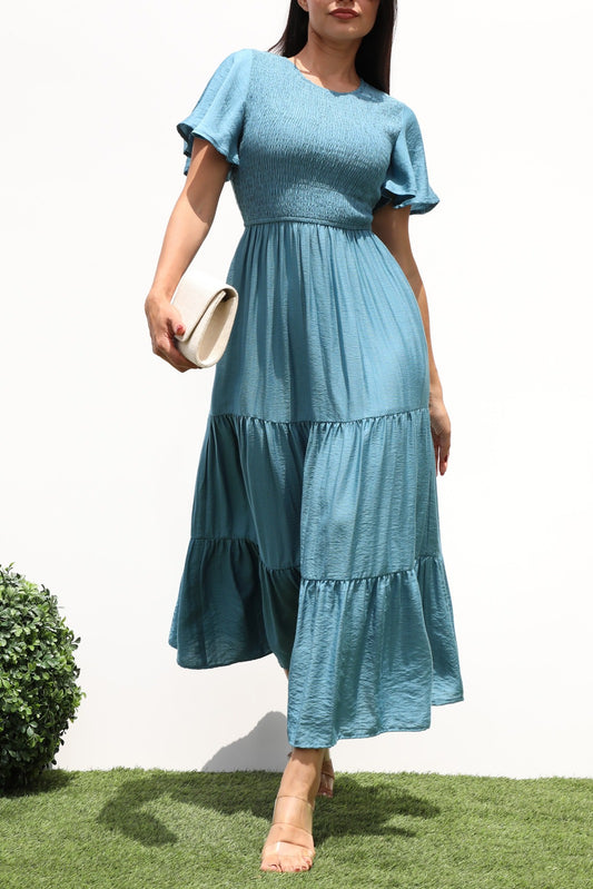 Smocked Top Midi Dress