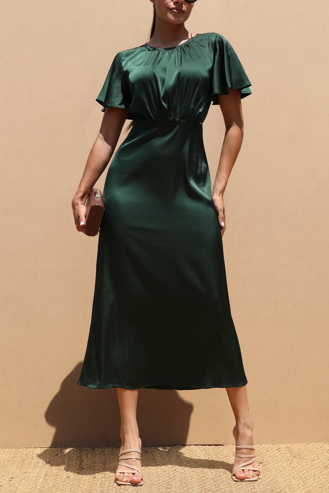 Round Neck Satin Dress