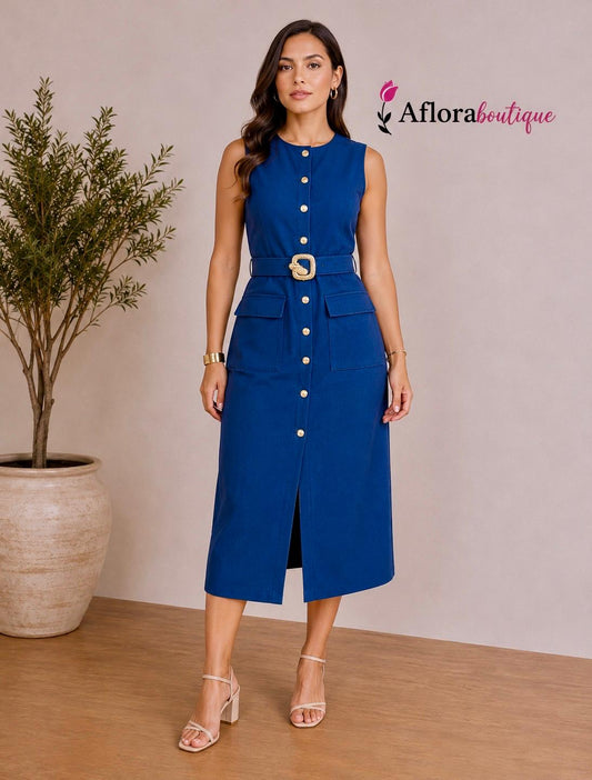 Emmie Midi blue dress