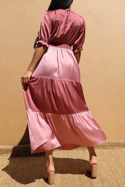 Satin Midi Dress Mauve
