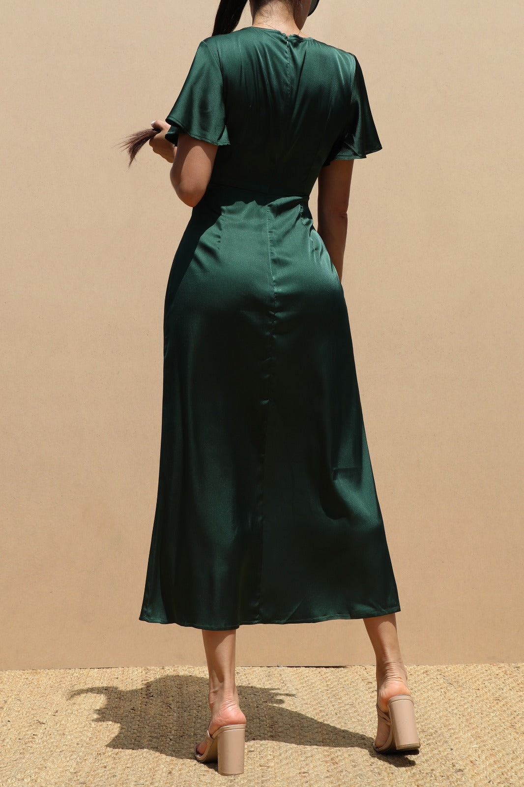 Round Neck Satin Dress