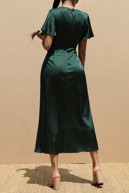 Round Neck Satin Dress