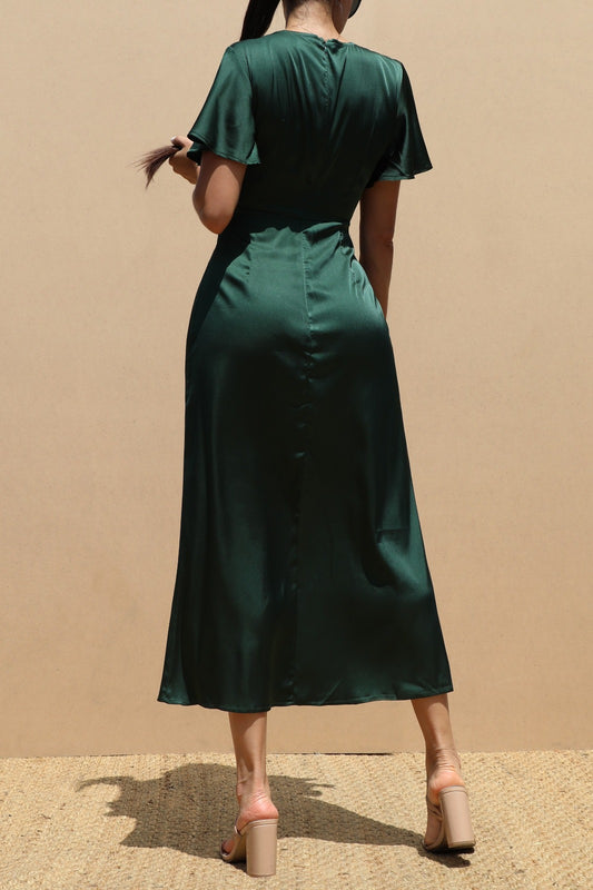 Round Neck Satin Dress