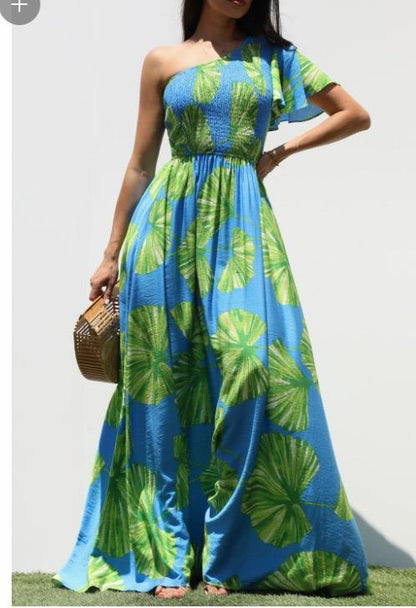 One Shoulder Maxi Dress