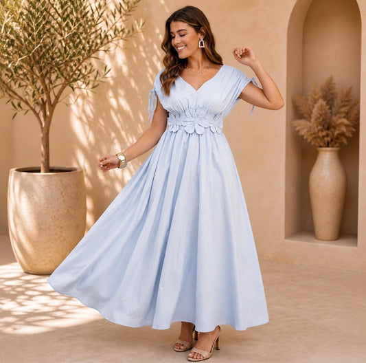 Elegant Maxi dress soft blue