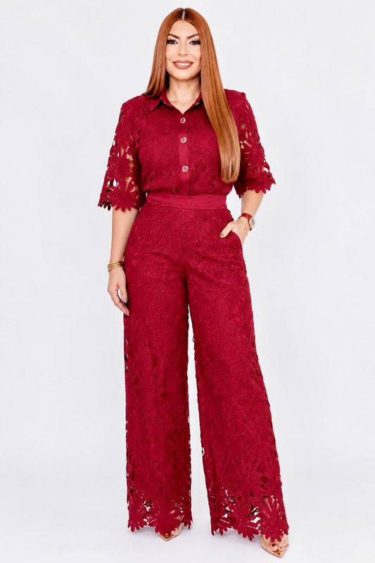 ELISA ELEGANT BURGUNDY SET