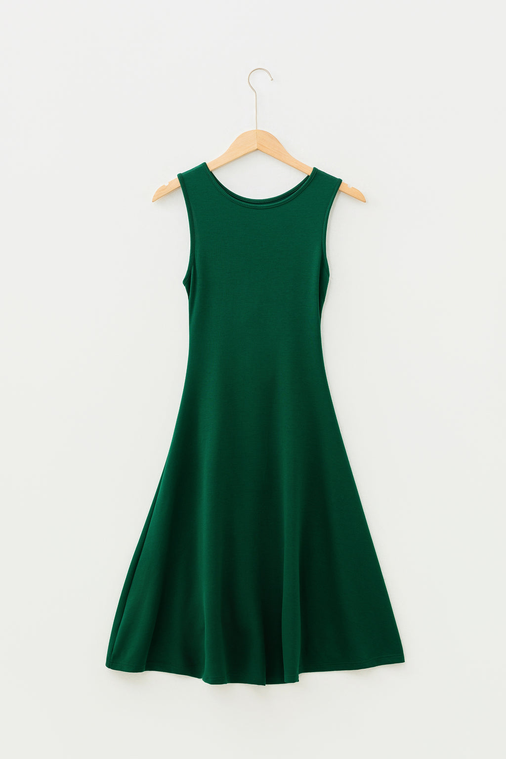 Blackish Green Solid Color Round Neck Ruched Detail Sleeveless Mini Dress