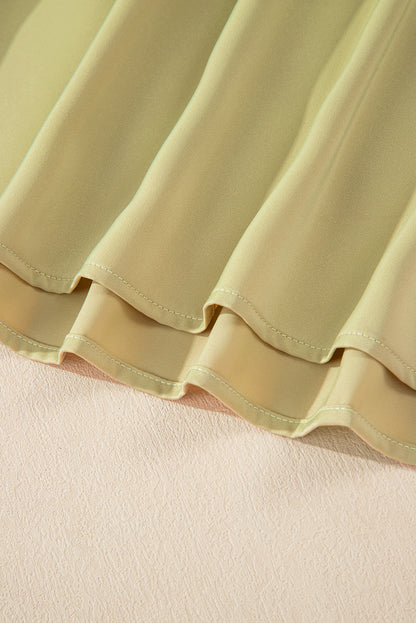 Laurel Green Notched V Neck Puff Sleeve Plus Size Maxi Dress